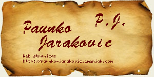 Paunko Jaraković vizit kartica